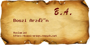 Boszi Arzén névjegykártya